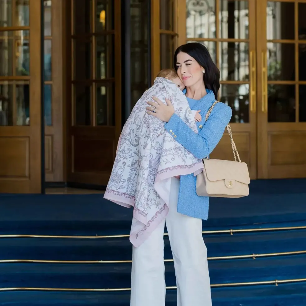 Atelier Choux Carré Toile de Jouy Pink