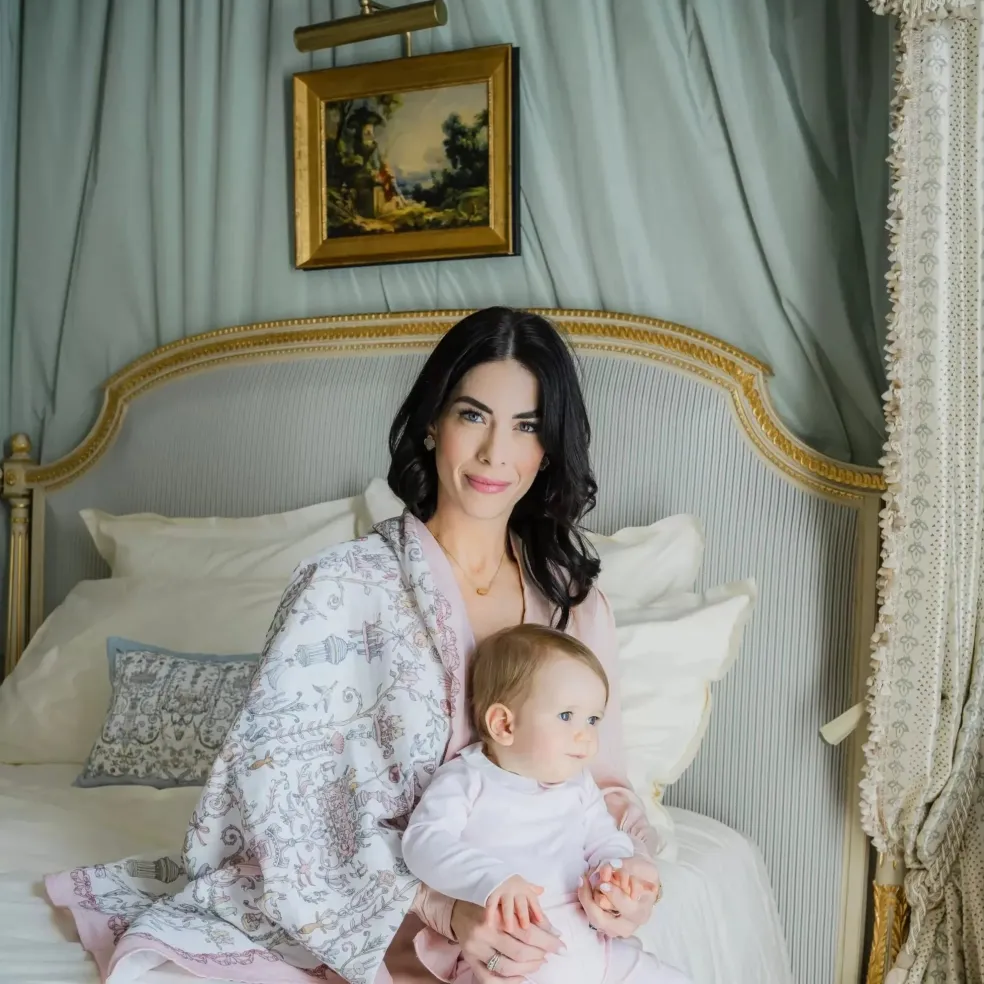 Atelier Choux Carré Toile de Jouy Pink