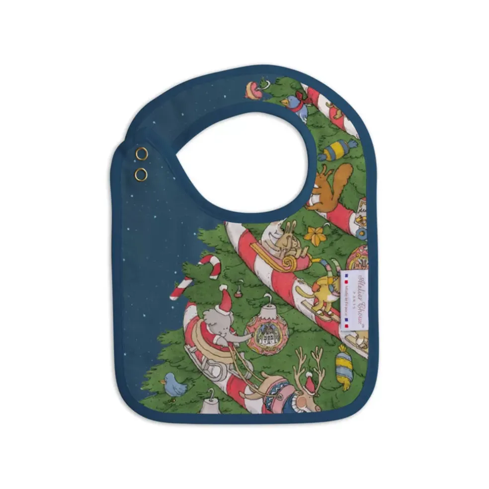 Atelier Choux Small Bib Gold Snaps - Christmas Eve