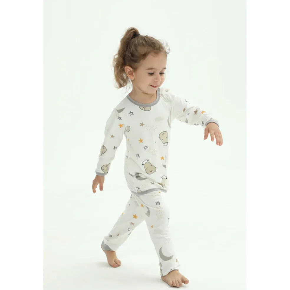 Baa Baa Sheepz Pyjamas Set Goodnight Baa Baa Kids - White