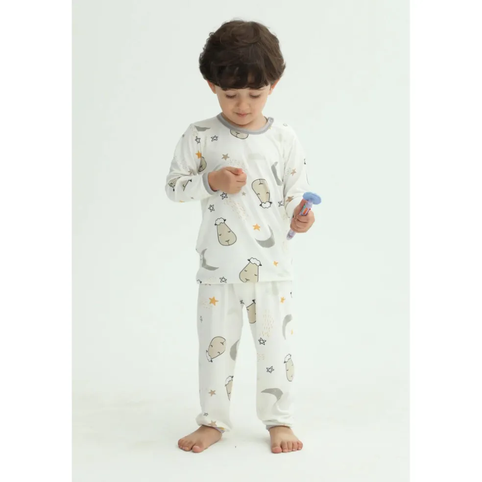 Baa Baa Sheepz Pyjamas Set Goodnight Baa Baa Kids - White
