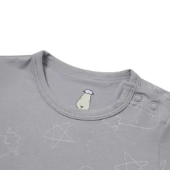 Baa Baa Sheepz Romper Short Sleeve Cute Big Star & Head - Grey