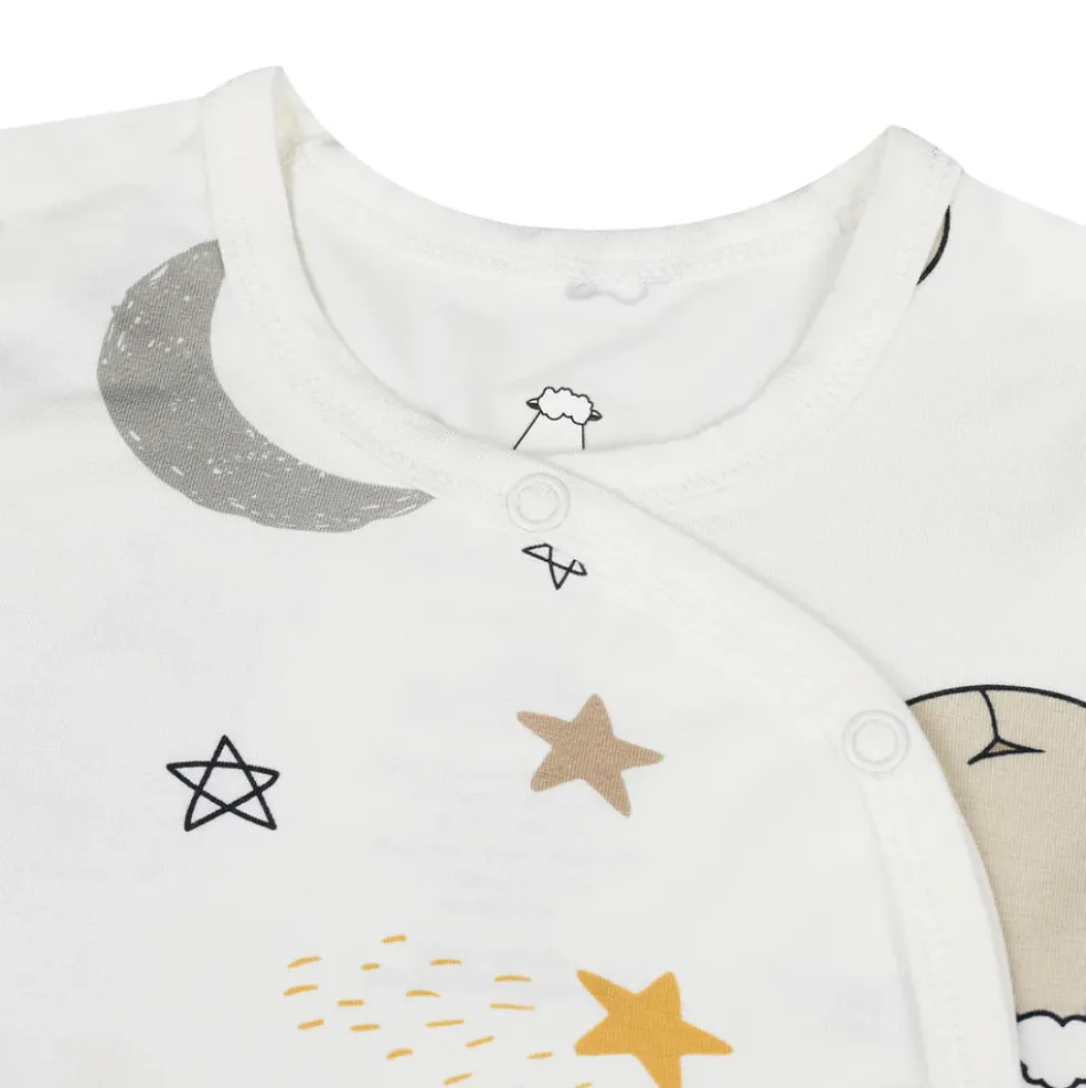 Baa Baa Sheepz Romper Side Snap Goodnight Baa Baa White
