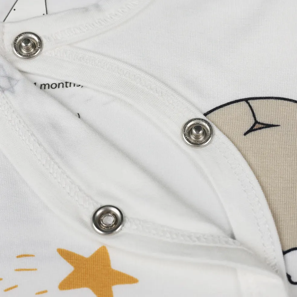 Baa Baa Sheepz Romper Side Snap Goodnight Baa Baa White