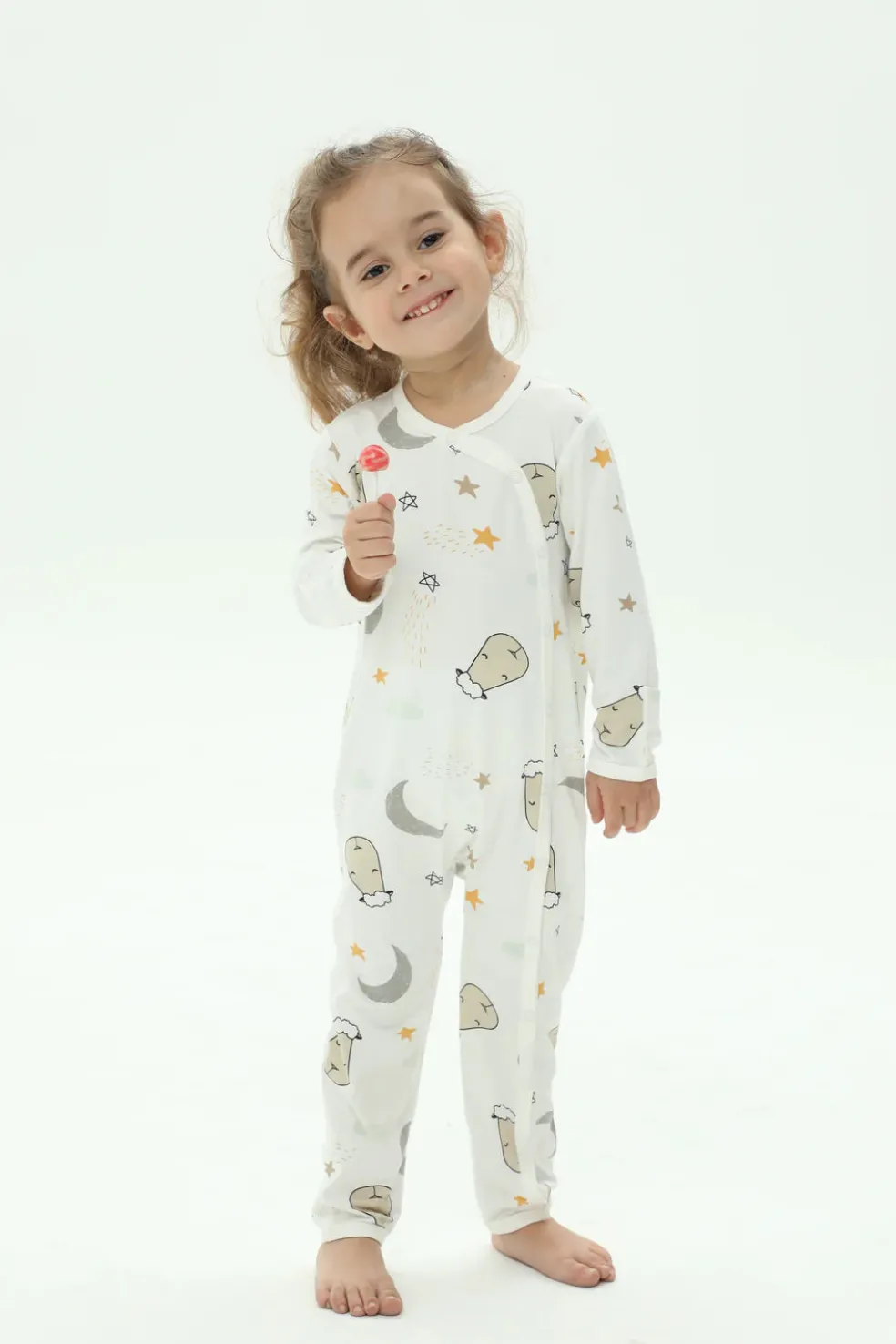 Baa Baa Sheepz Romper Side Snap Goodnight Baa Baa White