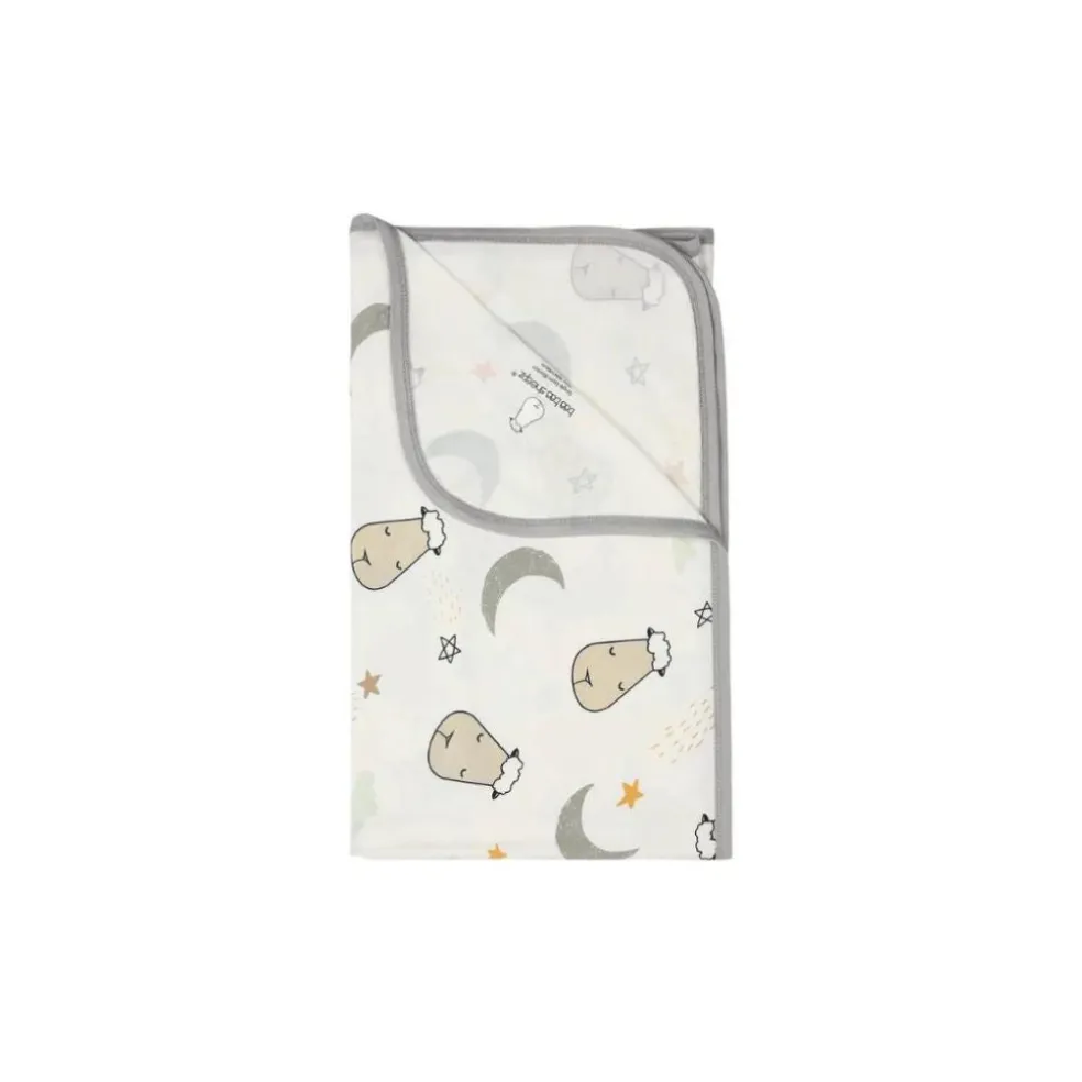 Baa Baa Sheepz Single Layer Blanket Goodnight Baa Baa White Grey