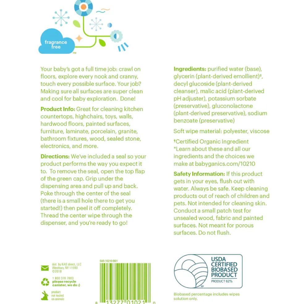 Babyganics All Purpose Wipes 75 Sheets