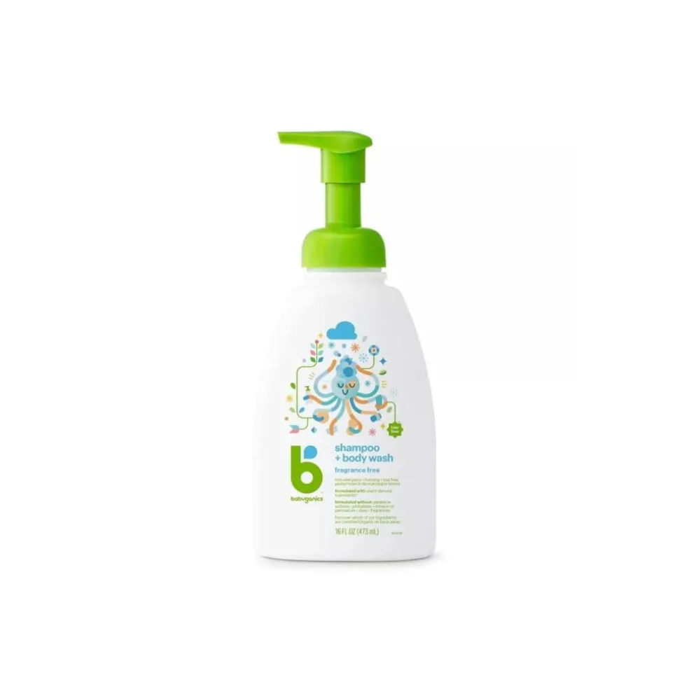 Babyganics Shampoo & Body Wash - Fragrance Free (473ml)