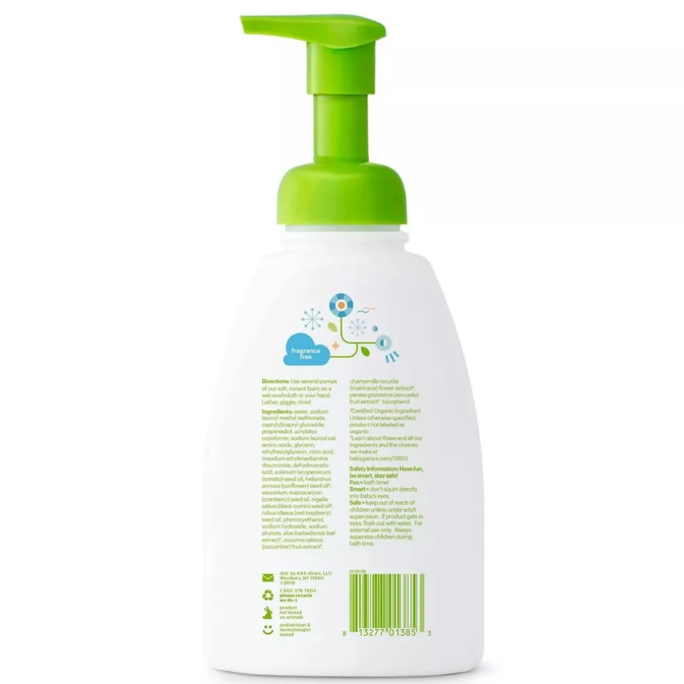 Babyganics Shampoo & Body Wash - Fragrance Free (473ml)