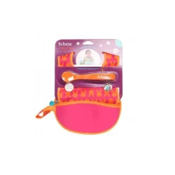 B.Box Travel Bib & Silicone Spoon