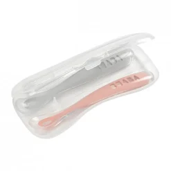 Beaba Ergonomic 1st Age Silicone Two Spoons + Case