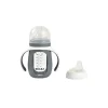 Beaba 2-in-1 Learning Glass Bottle With Silicone Cover Charcoal