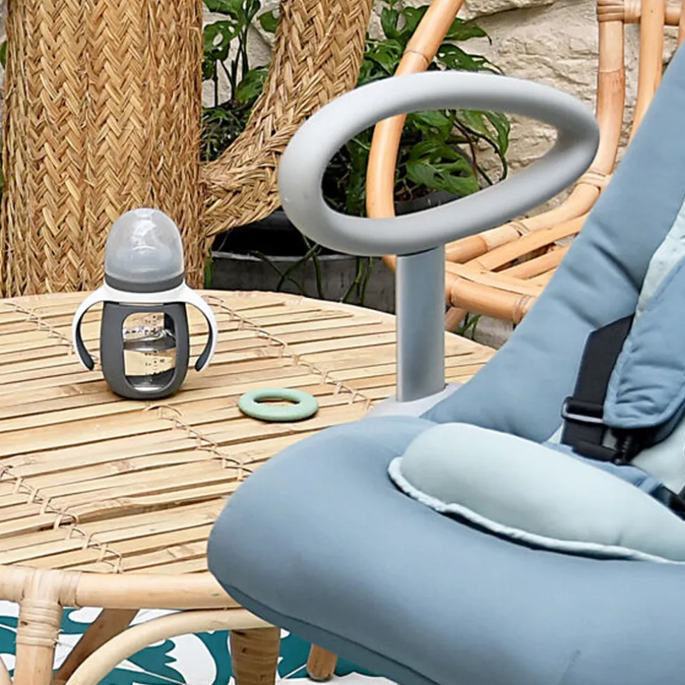 Beaba 2-in-1 Learning Glass Bottle With Silicone Cover Charcoal