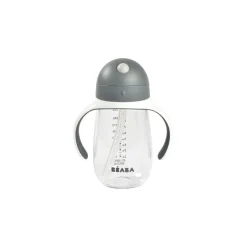 Beaba 2-in-1 Straw Cup 300ml - Charcoal