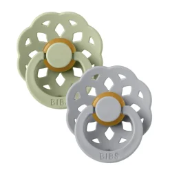 BIBS Boheme Latex Pacifier Twin Pack - Sage / Cloud