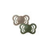 BIBS Couture Silicone Pacifier Twin Pack Dark Oak / Hunter Green