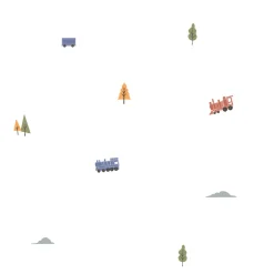 Blue Trains Fabric Decal by Little Rei x Urban Li'l