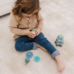 Bubble Silicone Stacking Pear Teether