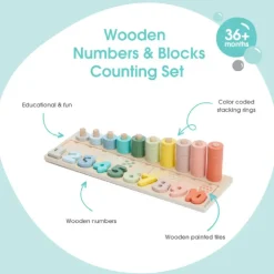 Bubble Wooden Numbers & Blocks Counting Set