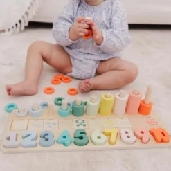 Bubble Wooden Numbers & Blocks Counting Set