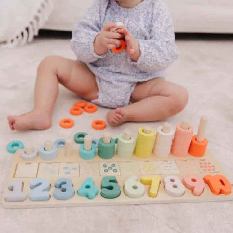 Bubble Wooden Numbers & Blocks Counting Set