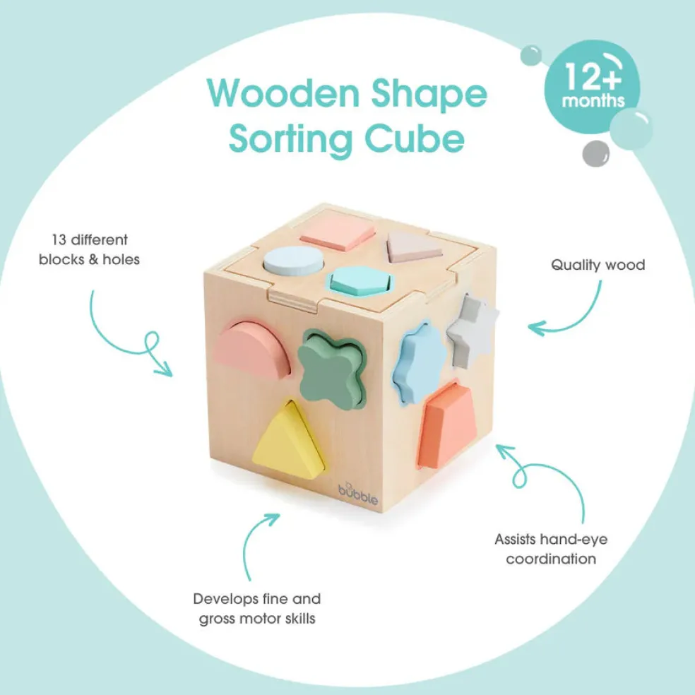Bubble Wooden Shape Sorting Cube