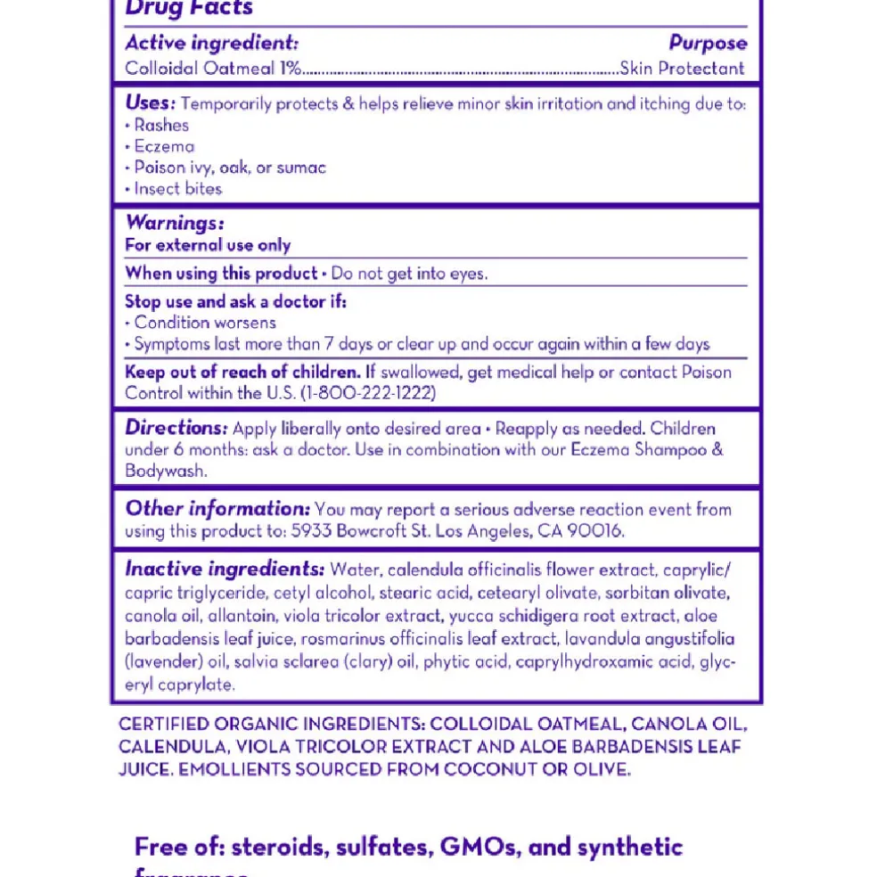 California Baby Therapeutic Relief Eczema Cream 4oz