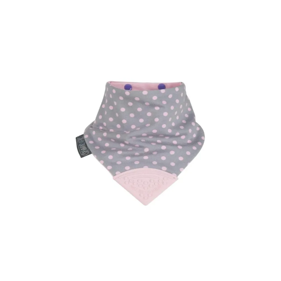 Cheeky Chompers Polka Dot Pink Neckerchew - Teething Dribble Bib
