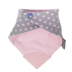 Cheeky Chompers Polka Dot Pink Neckerchew - Teething Dribble Bib