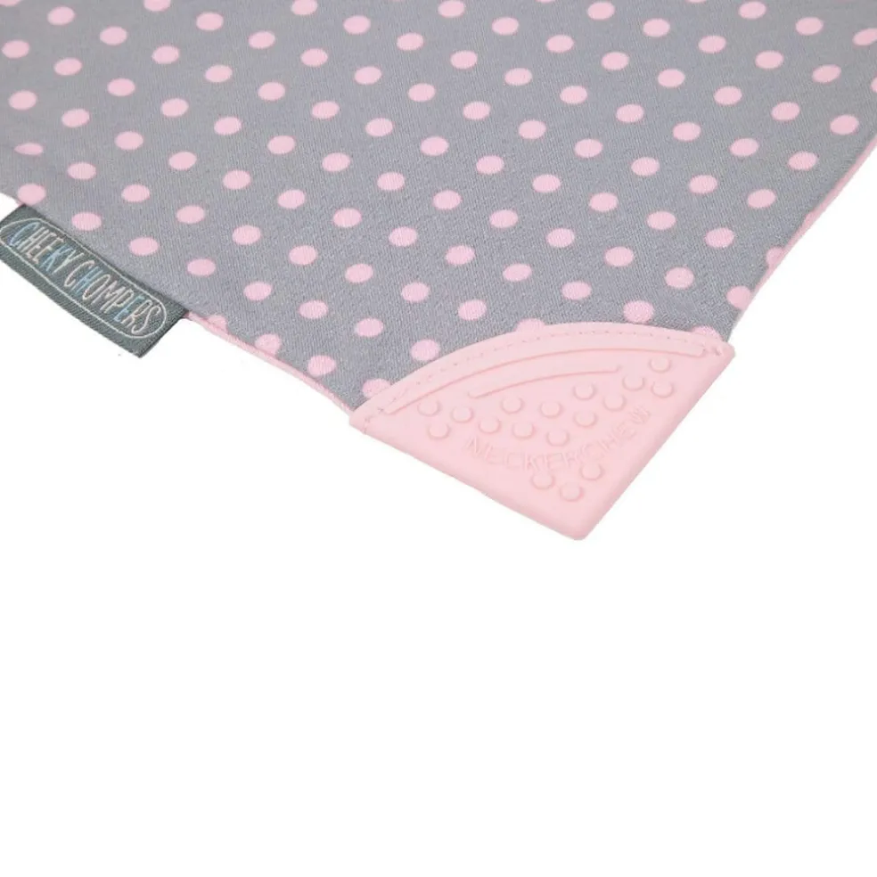 Cheeky Chompers Polka Dot Pink Neckerchew - Teething Dribble Bib