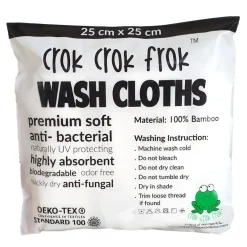 CrokCrokFrok Bamboo Wash Cloth White - Bundle of 5 Pieces