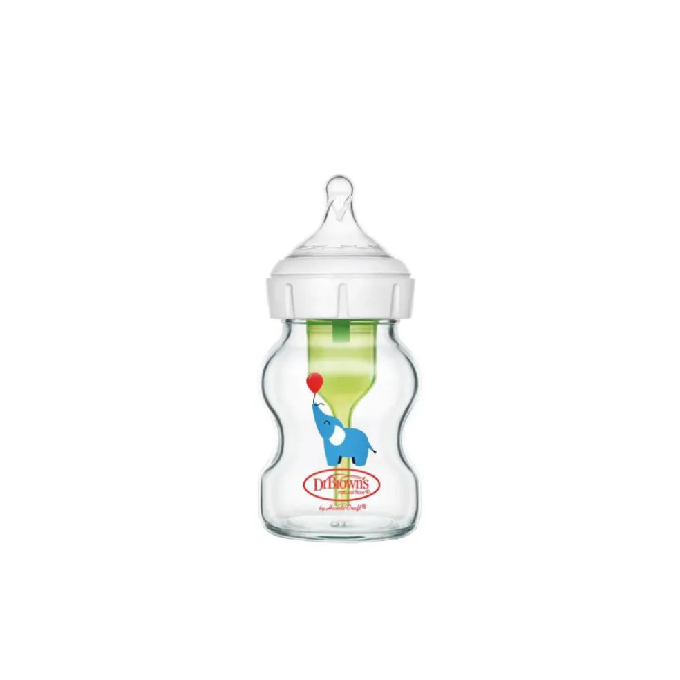 Dr Brown’s Options+ Wide Neck Glass Bottle, 150ml, 1-Pack