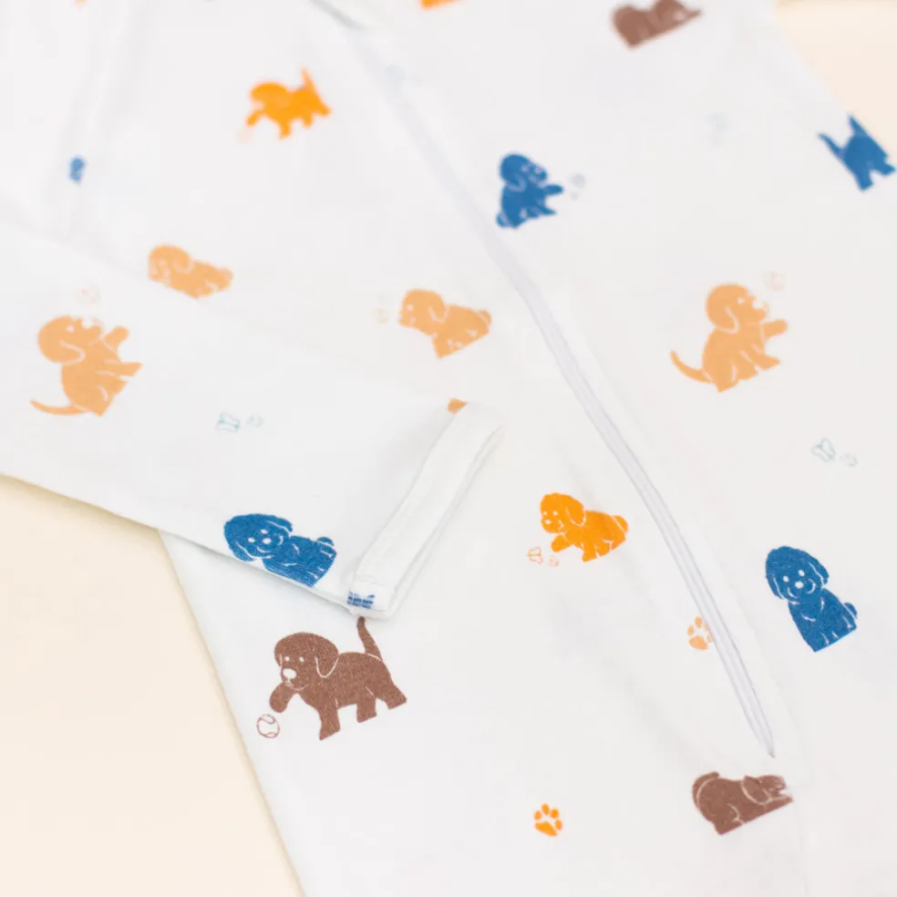 Elly Raglan Sleepsuit - Puppies