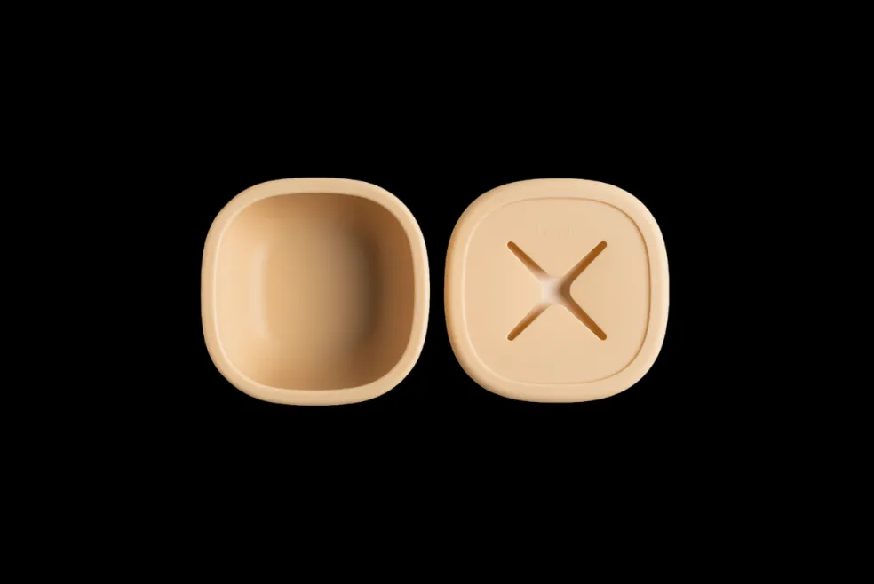 Hegen Suction Bowl with Snack Lid (Taupe)