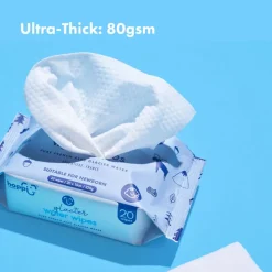 Hoppi Glacier Water Wipes [Bundle of 2] (2x80 Wipes)