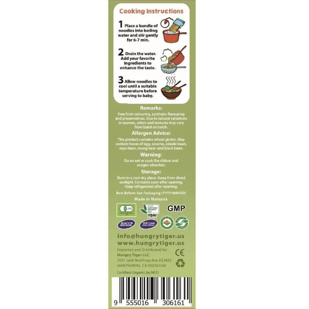 Hungry Tiger Organic Baby Noodles - Broccoli