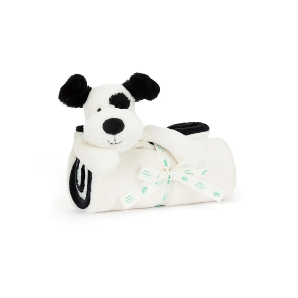 Jellycat Bashful Black & Cream Puppy Blankie