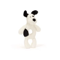 Jellycat Bashful Black & Cream Puppy Ring Rattle