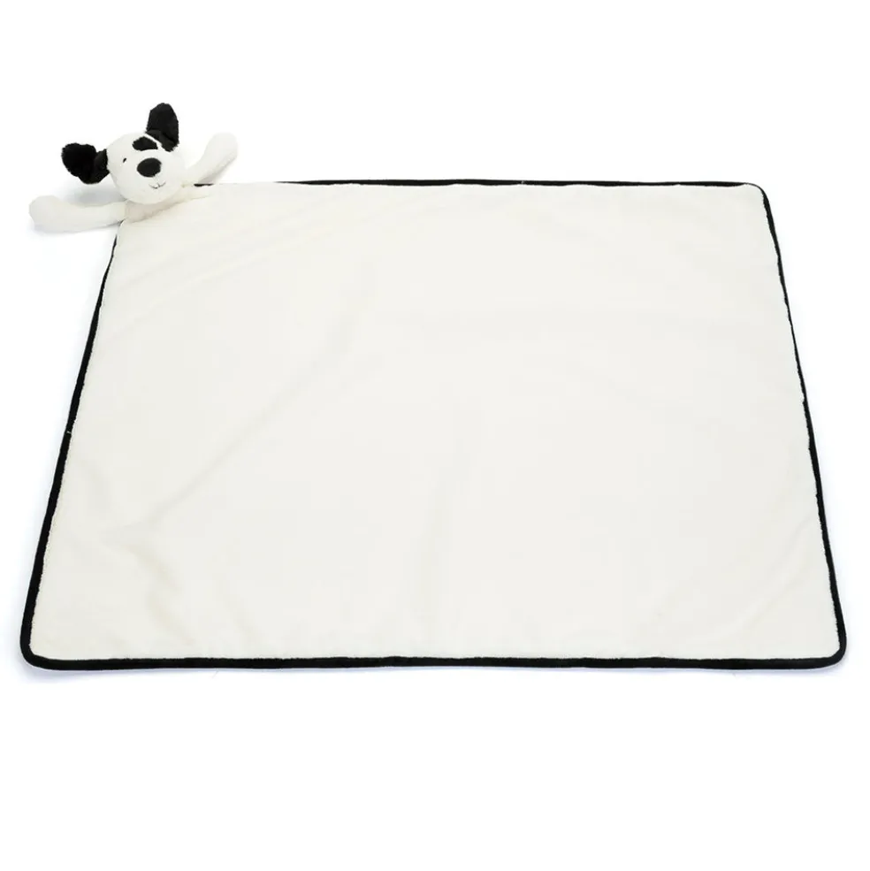 Jellycat Bashful Black & Cream Puppy Blankie