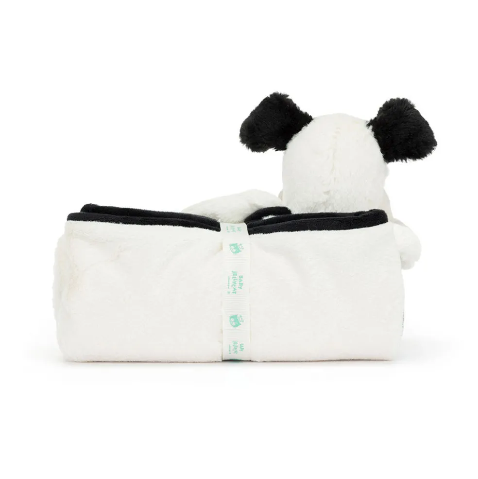 Jellycat Bashful Black & Cream Puppy Blankie