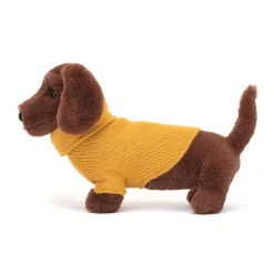 Jellycat Sweater Sausage Dog Yellow