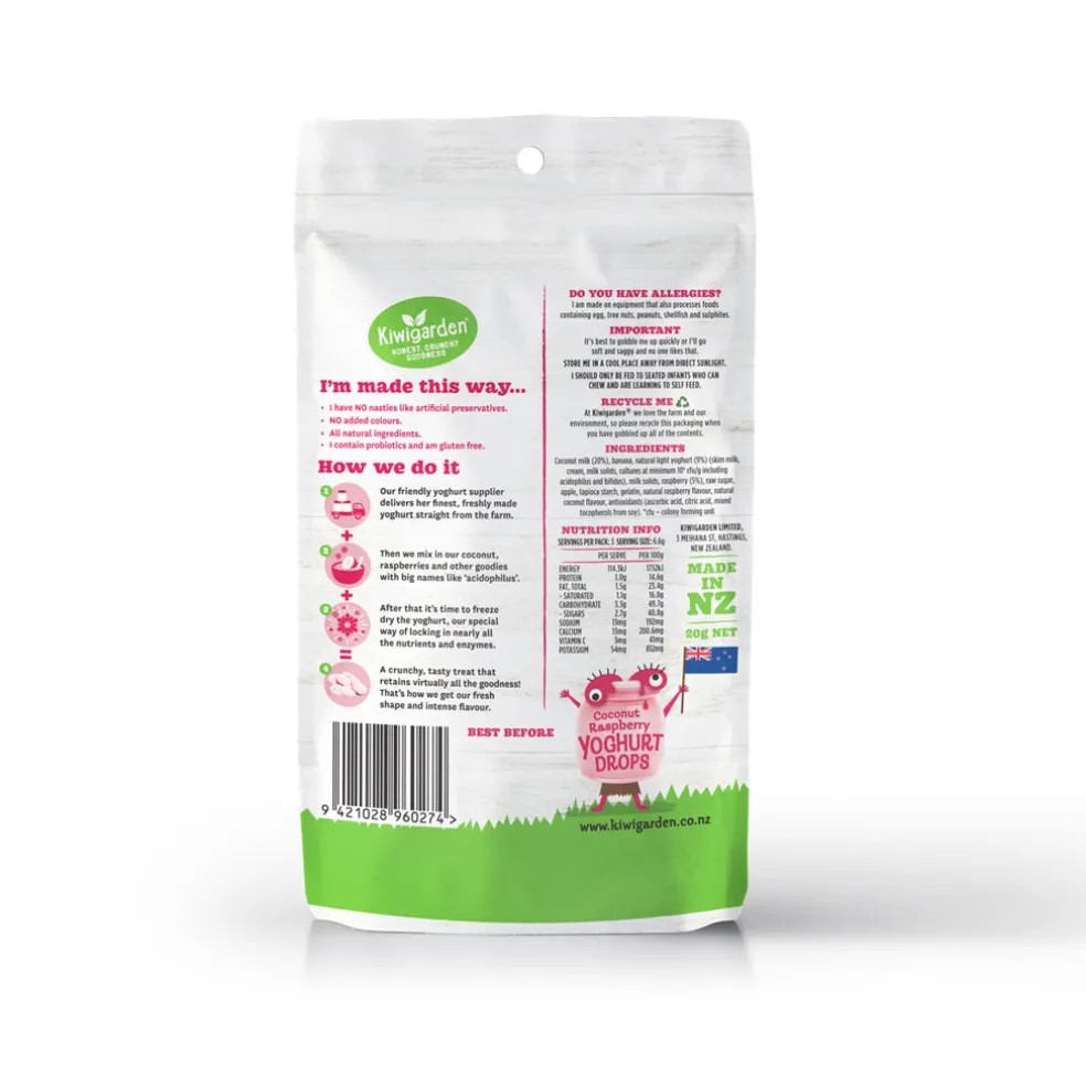 KiwiGarden Raspberry Coconut Yoghurt Drops