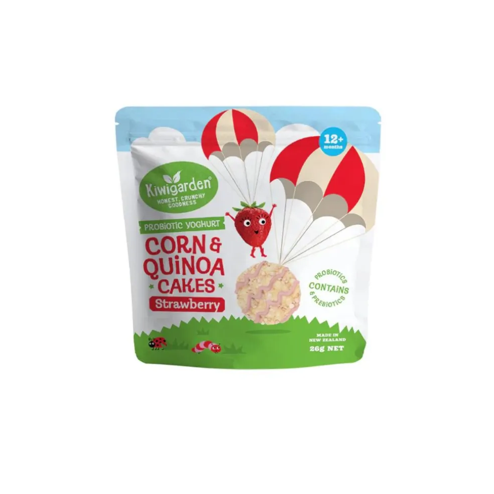 KiwiGarden Strawberry Probiotic Yoghurt Corn & Quinoa Cake