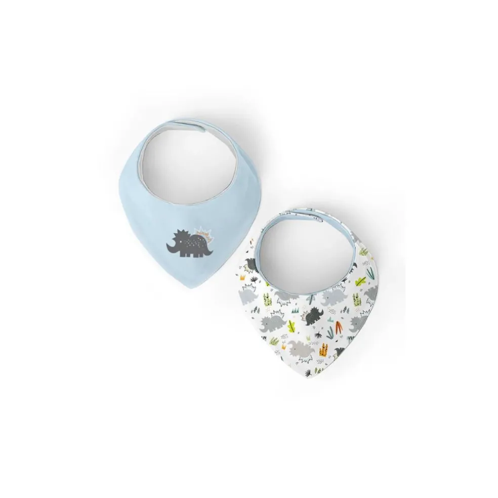 Kushies Bandana Bib 2 Pack - Dino