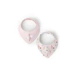 Kushies Bandana Bib 2 Pack - Flamingo