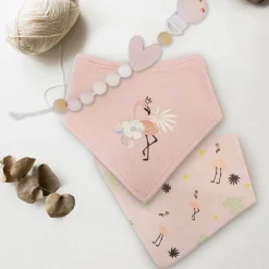 Kushies Bandana Bib 2 Pack - Flamingo