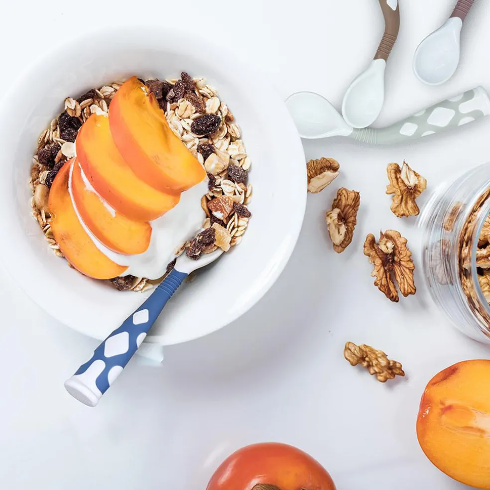 Kushies Silibend Bendable Spoon 2 Pack - Toasted Almond/Day Dream Grey