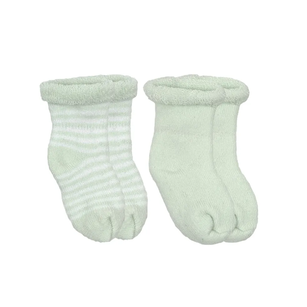 Kushies Terry Newborn Socks - 2 Pack
