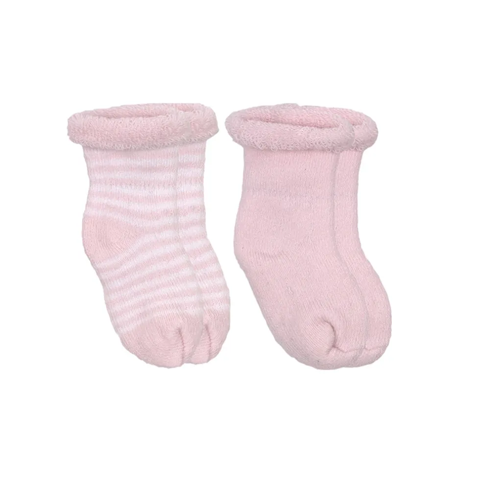 Kushies Terry Newborn Socks - 2 Pack