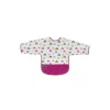 Kushies Waterproof Clean Bib with Sleeves White Doodle Hearts